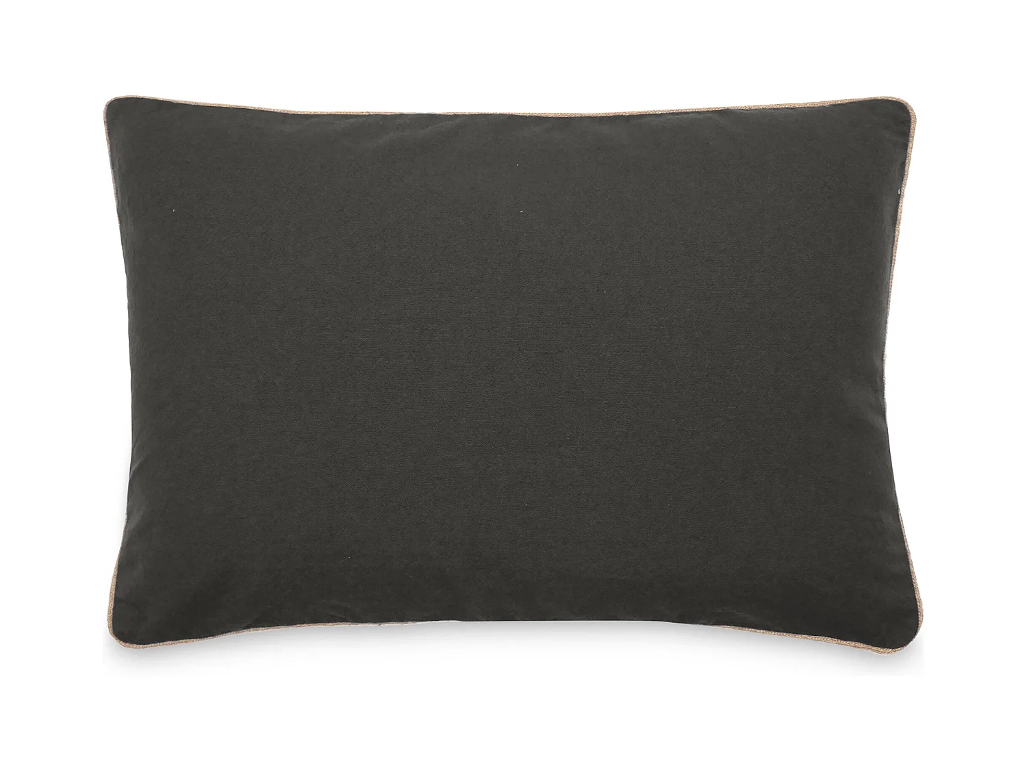 Housse de coussin coton fil teint 55x80 cm HONO DÉCO noir caviar