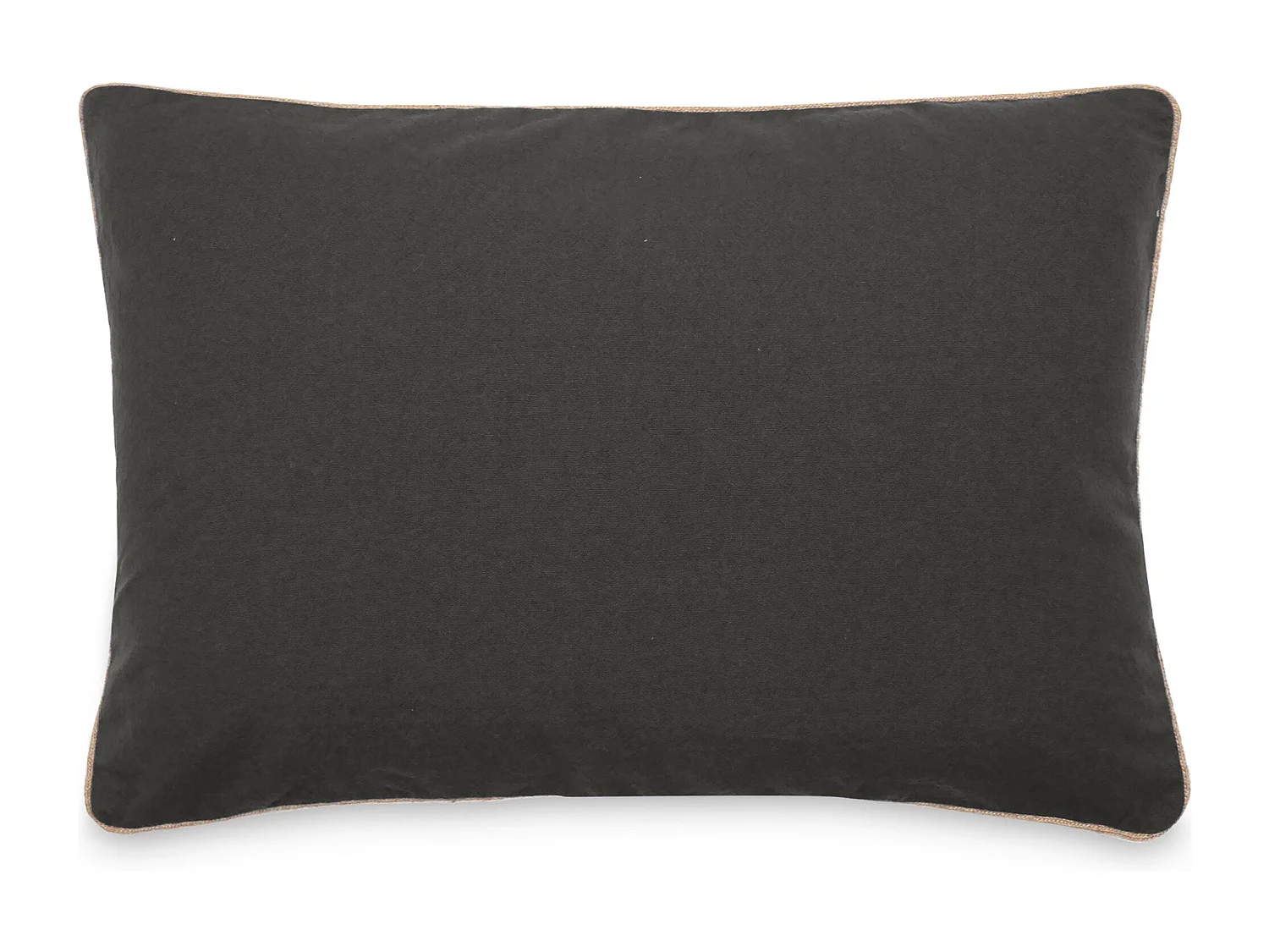 Housse de coussin coton fil teint 55x80 cm HONO DÉCO noir caviar