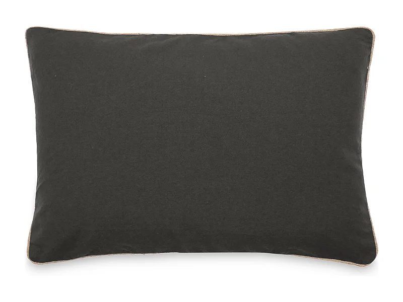 Housse de coussin coton fil teint 55x80 cm HONO DÉCO noir caviar
