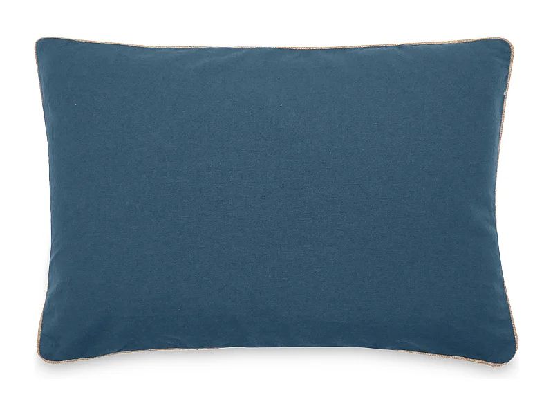 Housse de coussin coton fil teint 55x80 cm HONO DÉCO bleu marine