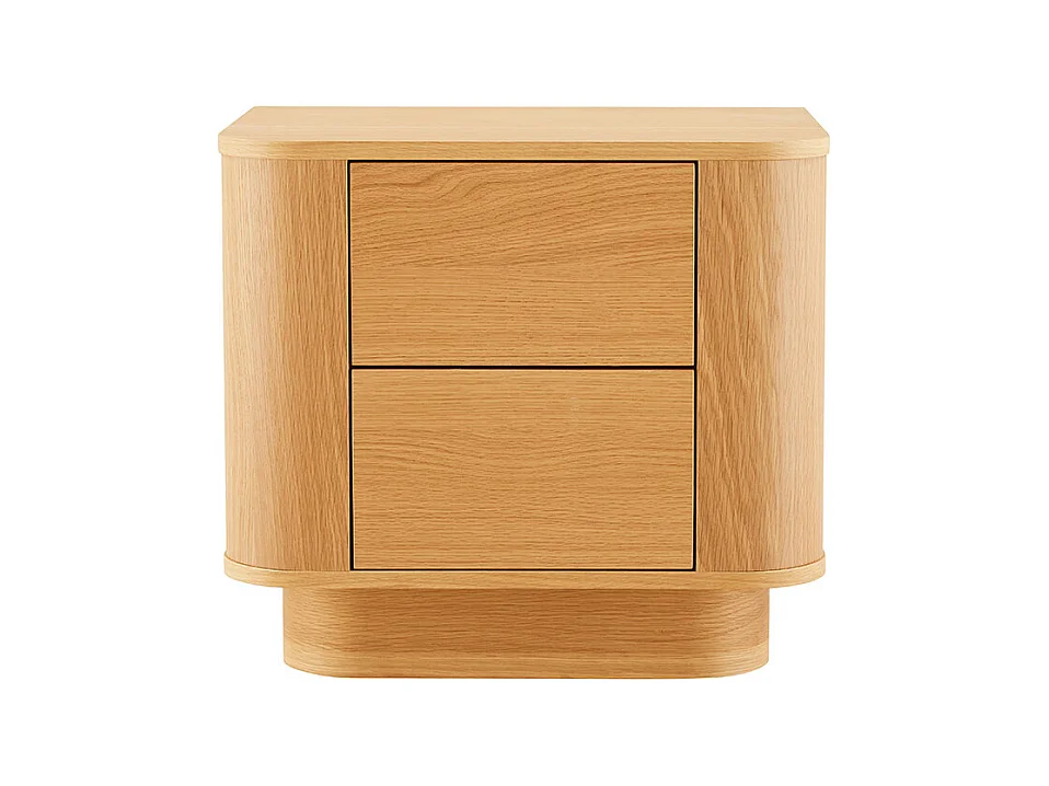 Navan - Table de chevet 2 tiroirs en bois - Bois clair