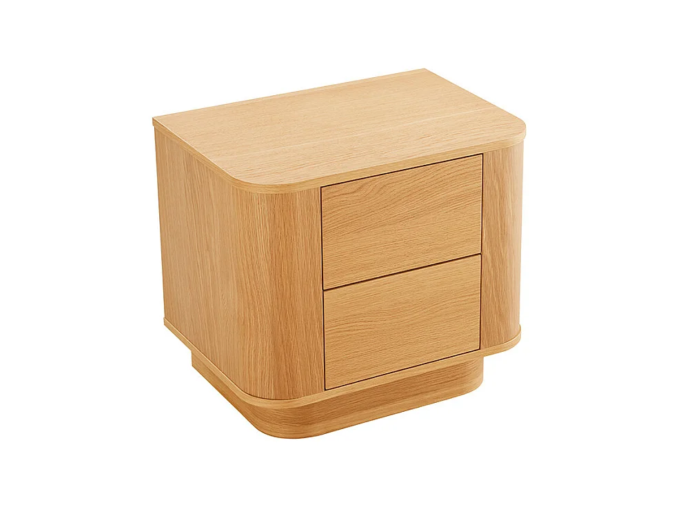 Navan - Table de chevet 2 tiroirs en bois - Bois clair