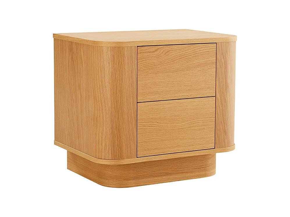 Navan - Table de chevet 2 tiroirs en bois - Bois clair