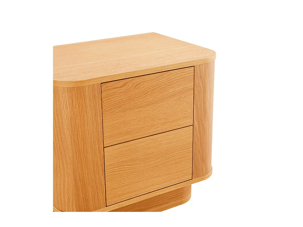 Navan - Table de chevet 2 tiroirs en bois - Bois clair