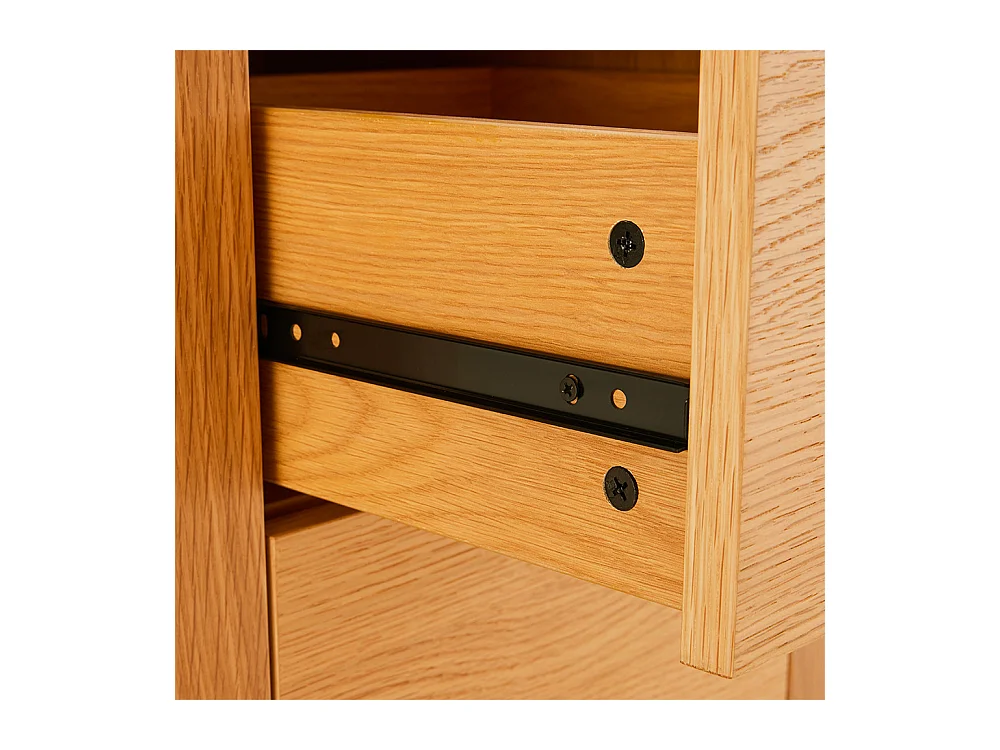 Navan - Table de chevet 2 tiroirs en bois - Bois clair