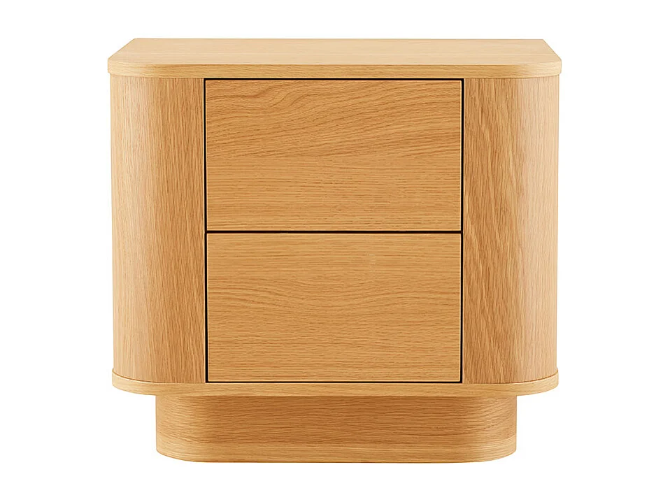 Navan - Table de chevet 2 tiroirs en bois - Bois clair