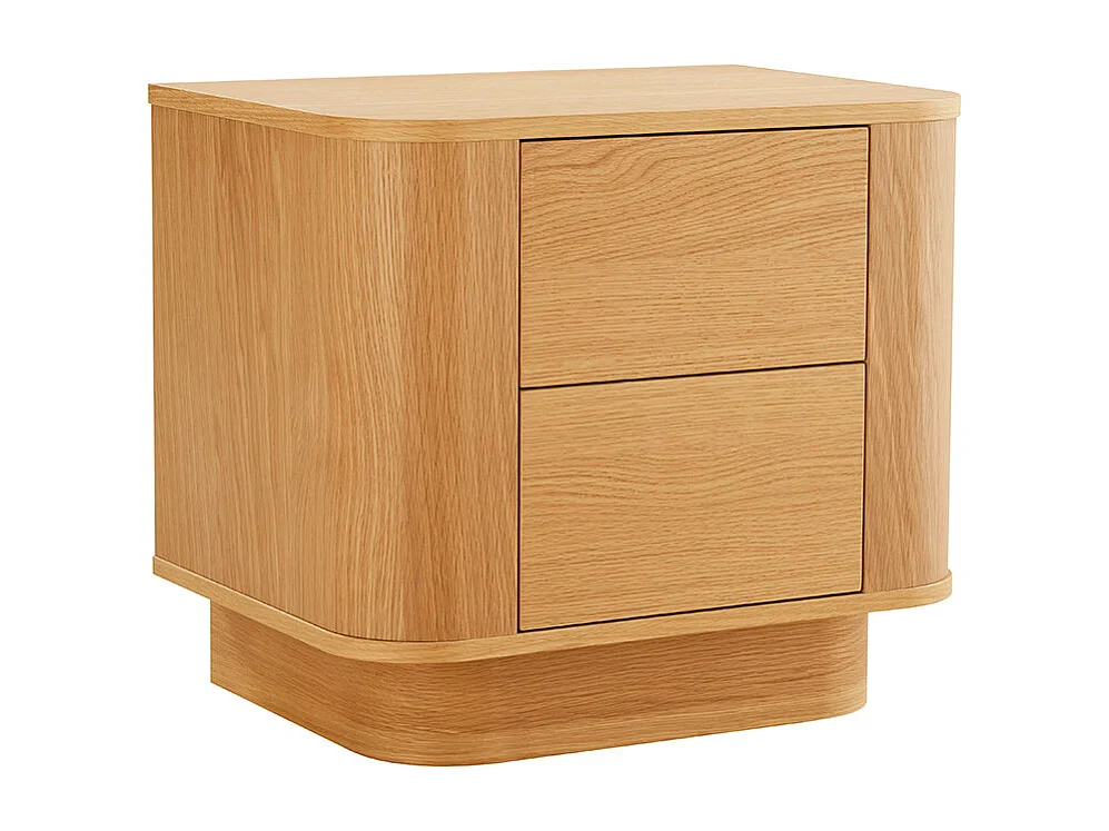 Navan - Table de chevet 2 tiroirs en bois - Bois clair