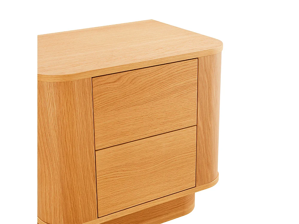 Navan - Table de chevet 2 tiroirs en bois - Bois clair