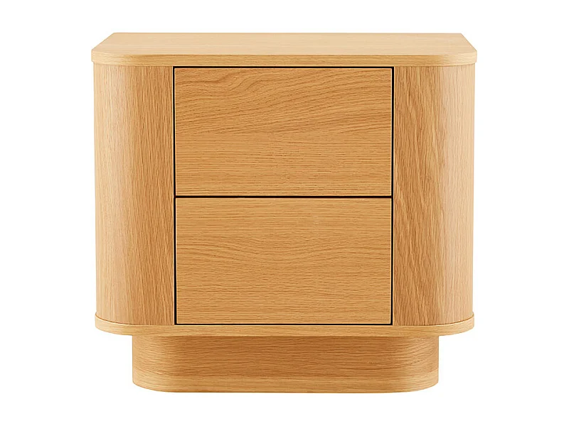 Navan - Table de chevet 2 tiroirs en bois - Bois clair