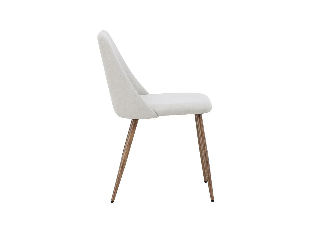Night - Lot de 2 chaises en tissu et métal - Beige