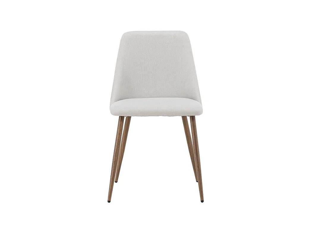 Night - Lot de 2 chaises en tissu et métal - Beige