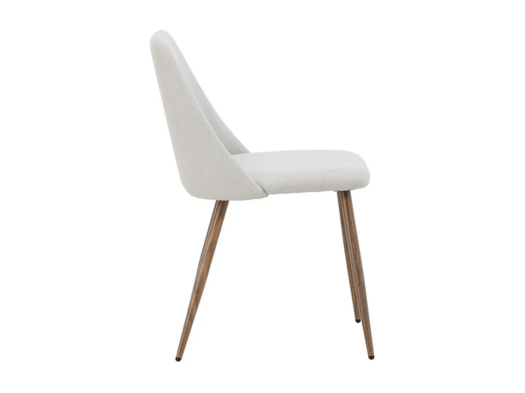 Night - Lot de 2 chaises en tissu et métal - Beige