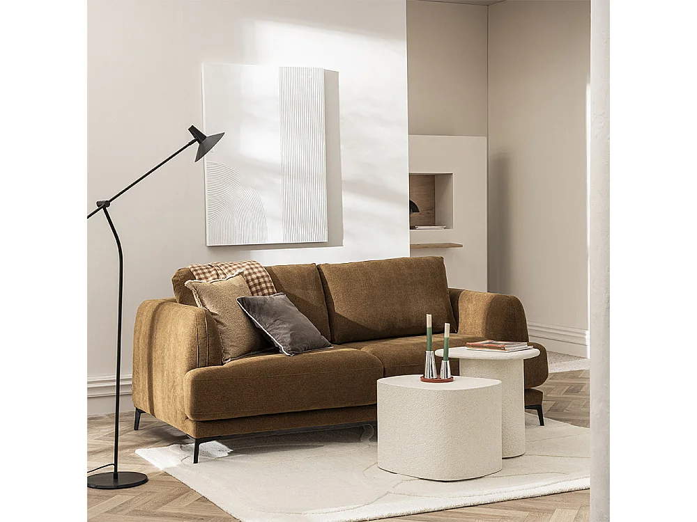 Kinna - Canapé convertible express 3 places en tissu - Bronze