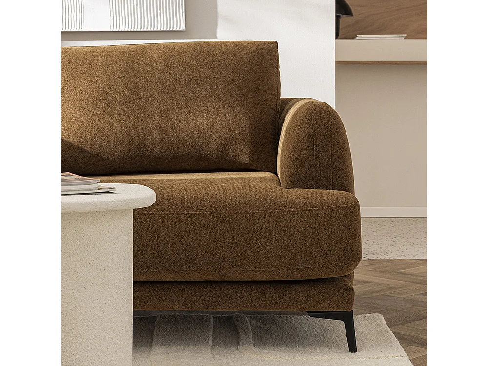 Kinna - Canapé convertible express 3 places en tissu - Bronze