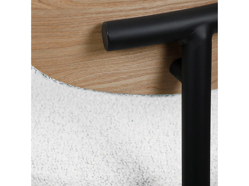 Rode - Lot de 2 chaises en tissu bouclette, bois et métal - Écru chiné