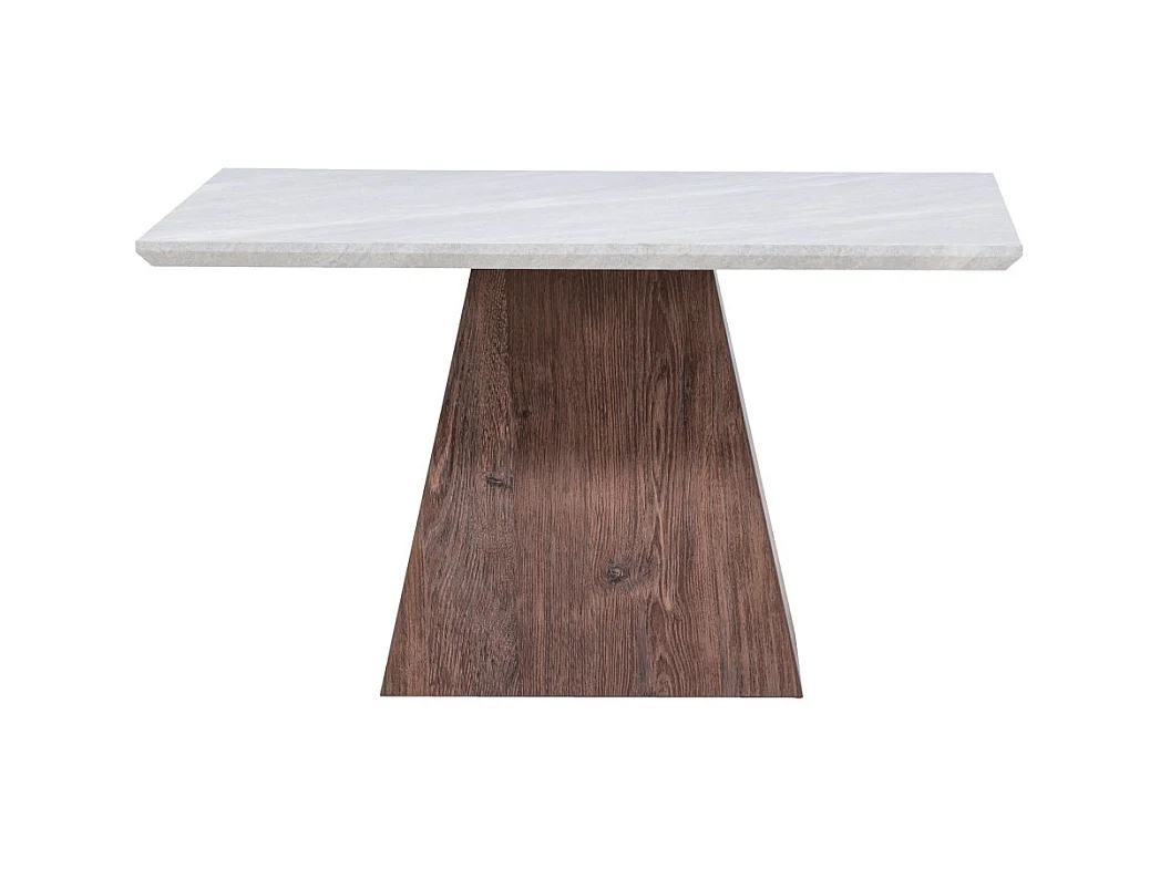 Table Basse Effet Marbre "Cael" 80cm Gris & Marron