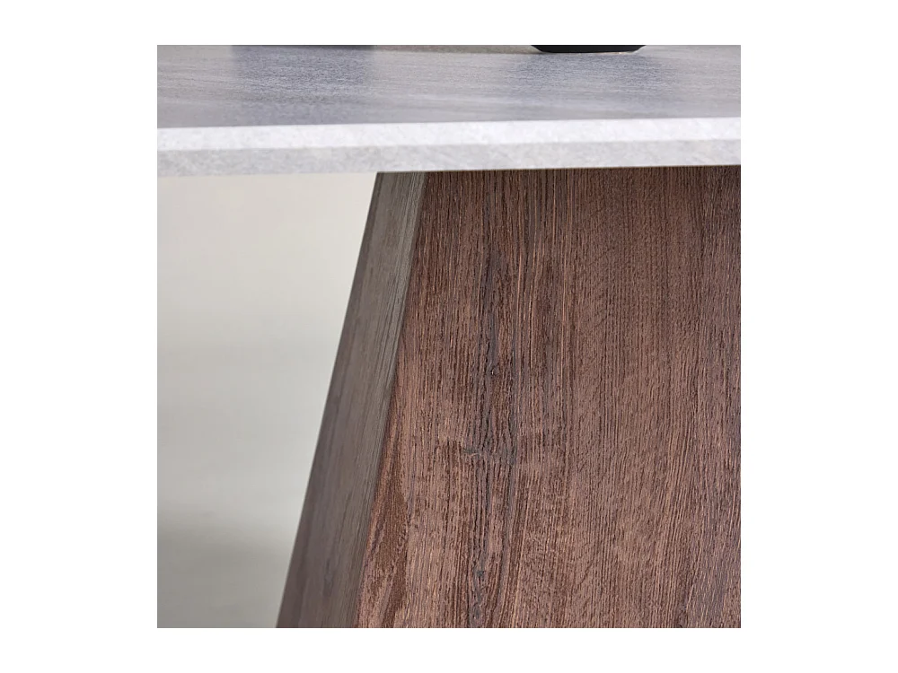 Table Basse Effet Marbre "Cael" 80cm Gris & Marron