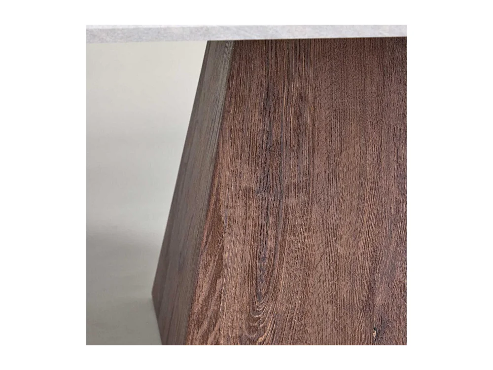 Table Basse Effet Marbre "Cael" 80cm Gris & Marron