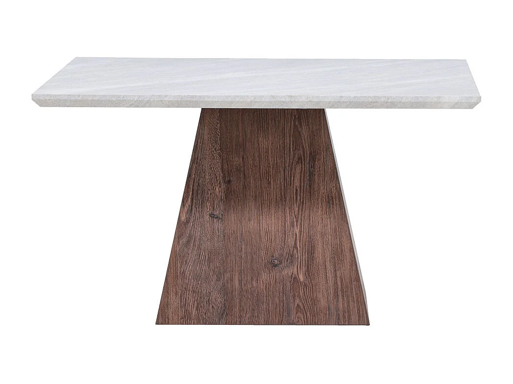 Table Basse Effet Marbre "Cael" 80cm Gris & Marron