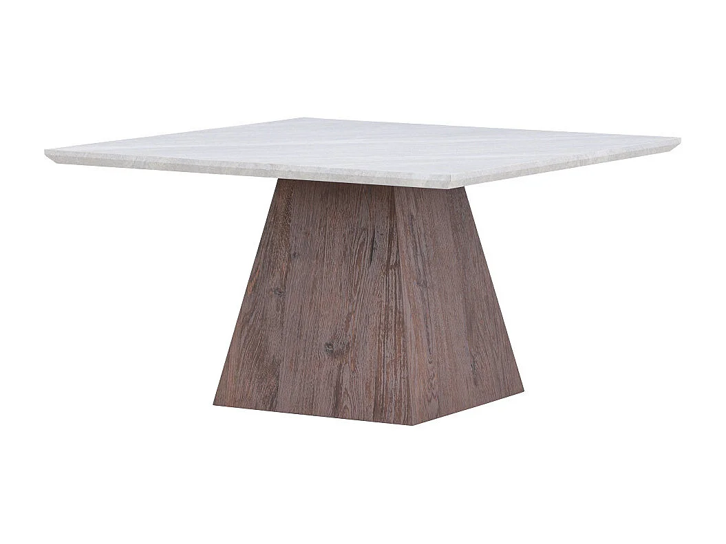 Table Basse Effet Marbre "Cael" 80cm Gris & Marron