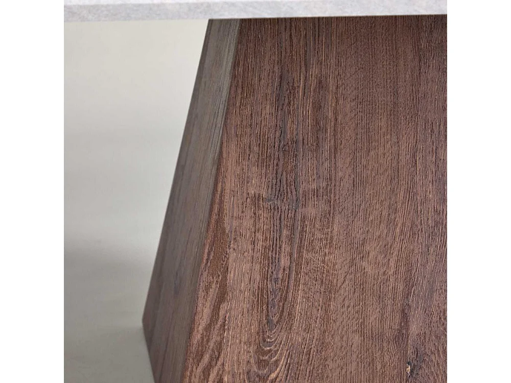 Table Basse Effet Marbre "Cael" 80cm Gris & Marron