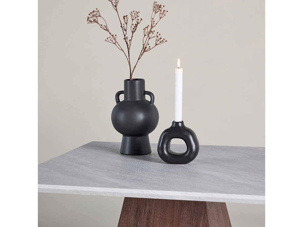 Table Basse Effet Marbre "Cael" 80cm Gris & Marron