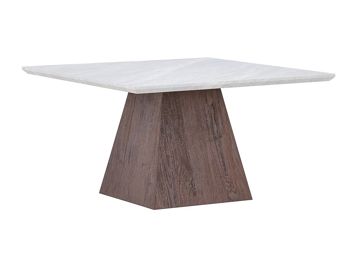 Table Basse Effet Marbre "Cael" 80cm Gris & Marron