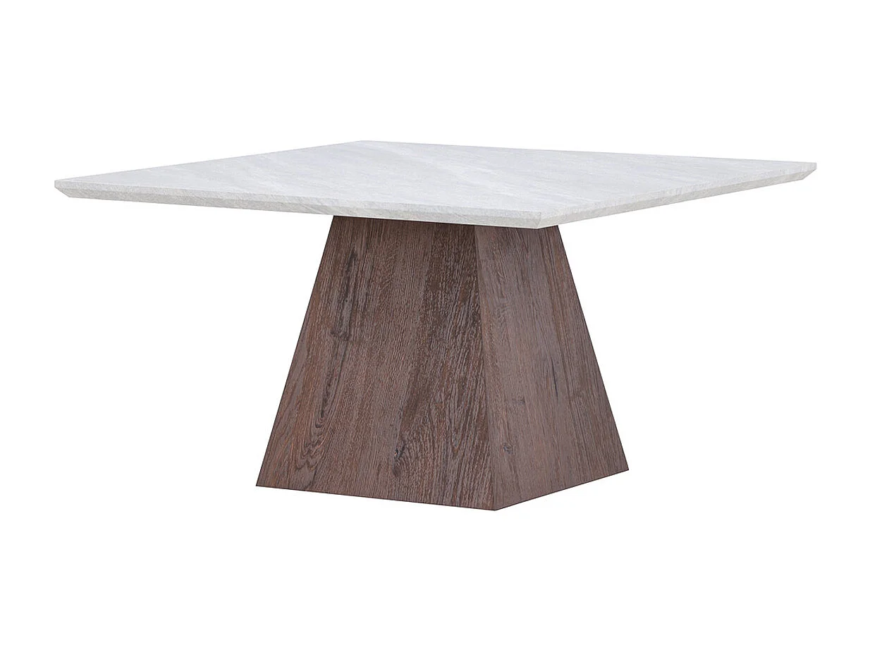 Table Basse Effet Marbre "Cael" 80cm Gris & Marron