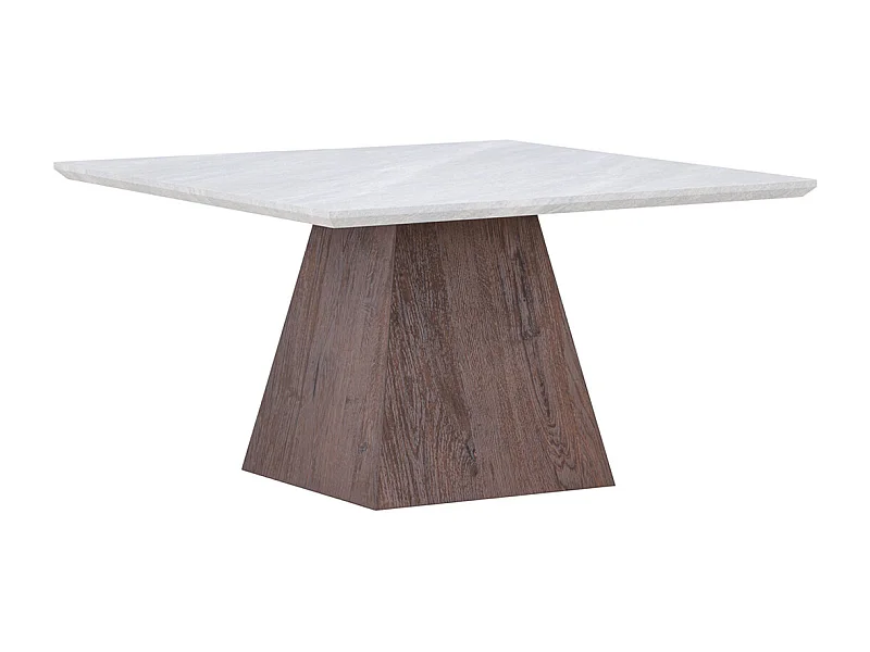 Table Basse Effet Marbre "Cael" 80cm Gris & Marron