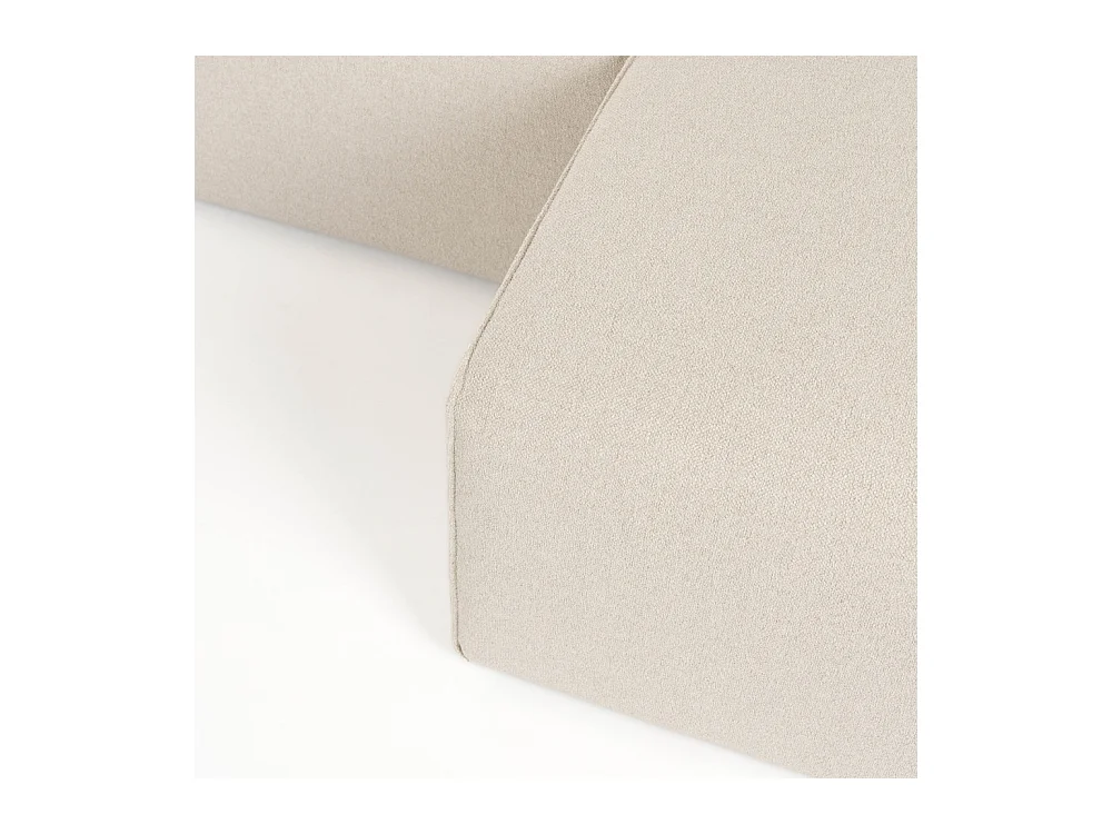 Milka - Canapé d'angle droit 3 places en tissu - Beige