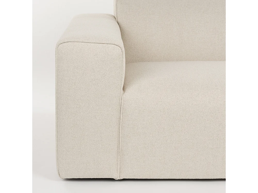 Milka - Canapé d'angle droit 3 places en tissu - Beige