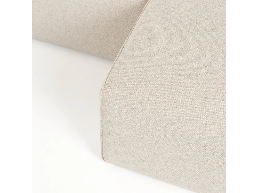 Milka - Canapé d'angle droit 3 places en tissu - Beige