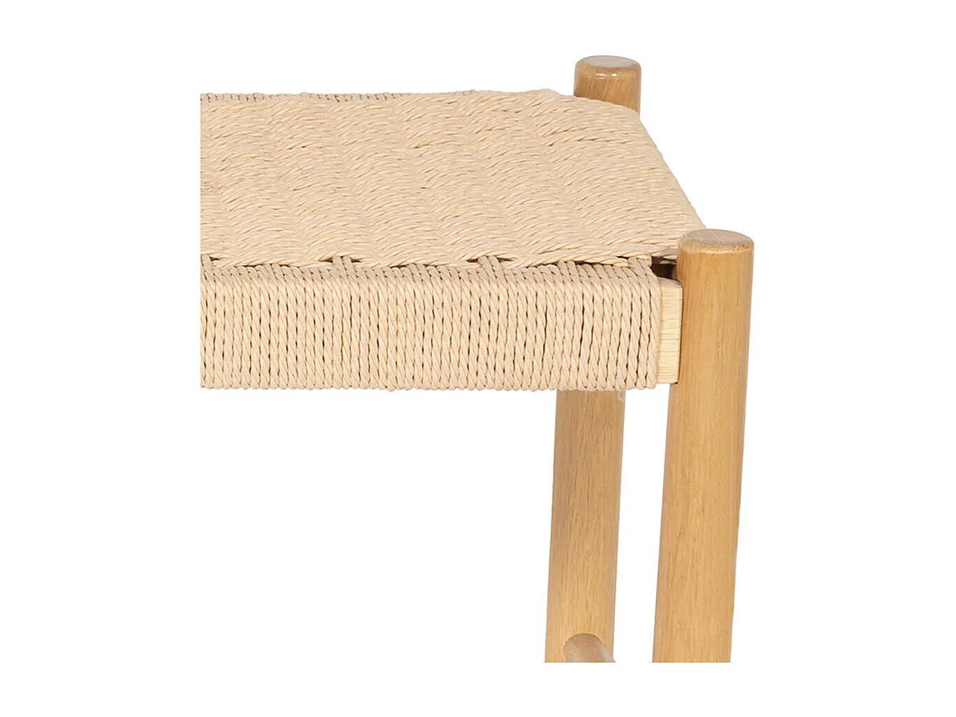 Victor - Banc en corde tressée et bois L90cm - Bois clair