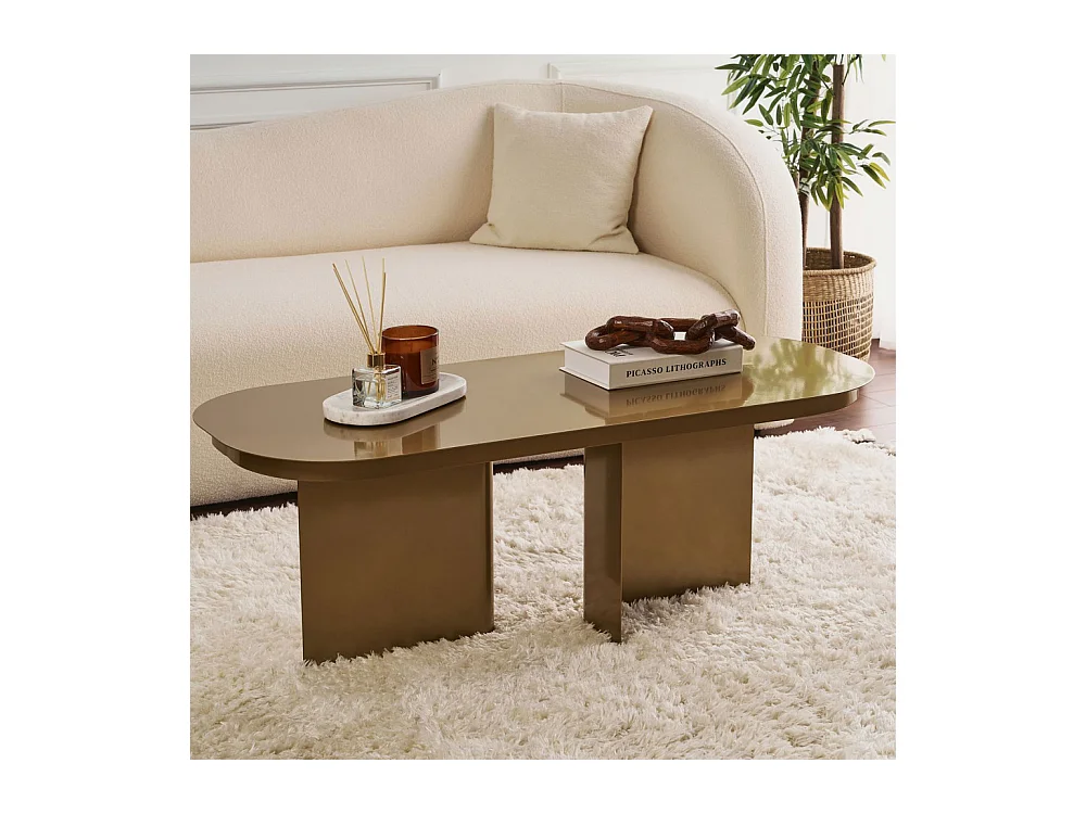 Toko - Table basse ovale en métal 120x44cm - Laiton