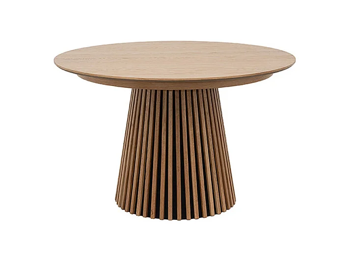 Lea - Table à manger extensible 4 à 8 personnes en bois ø120-200x120cm - Bois clair