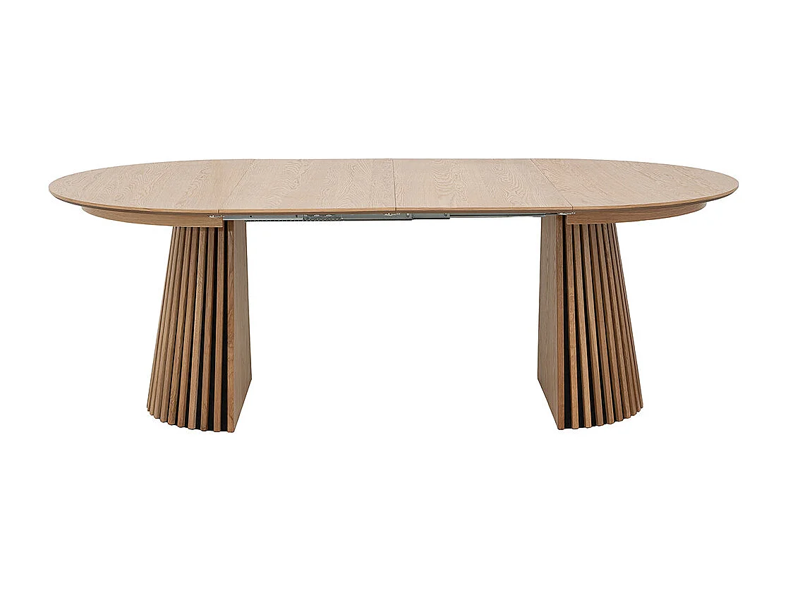 Lea - Table à manger extensible 4 à 8 personnes en bois ø120-200x120cm - Bois clair