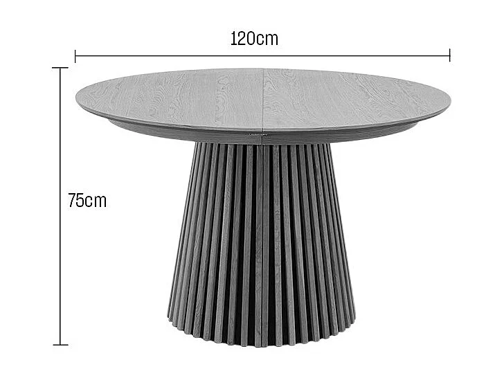 Lea - Table à manger extensible 4 à 8 personnes en bois ø120-200x120cm - Bois clair
