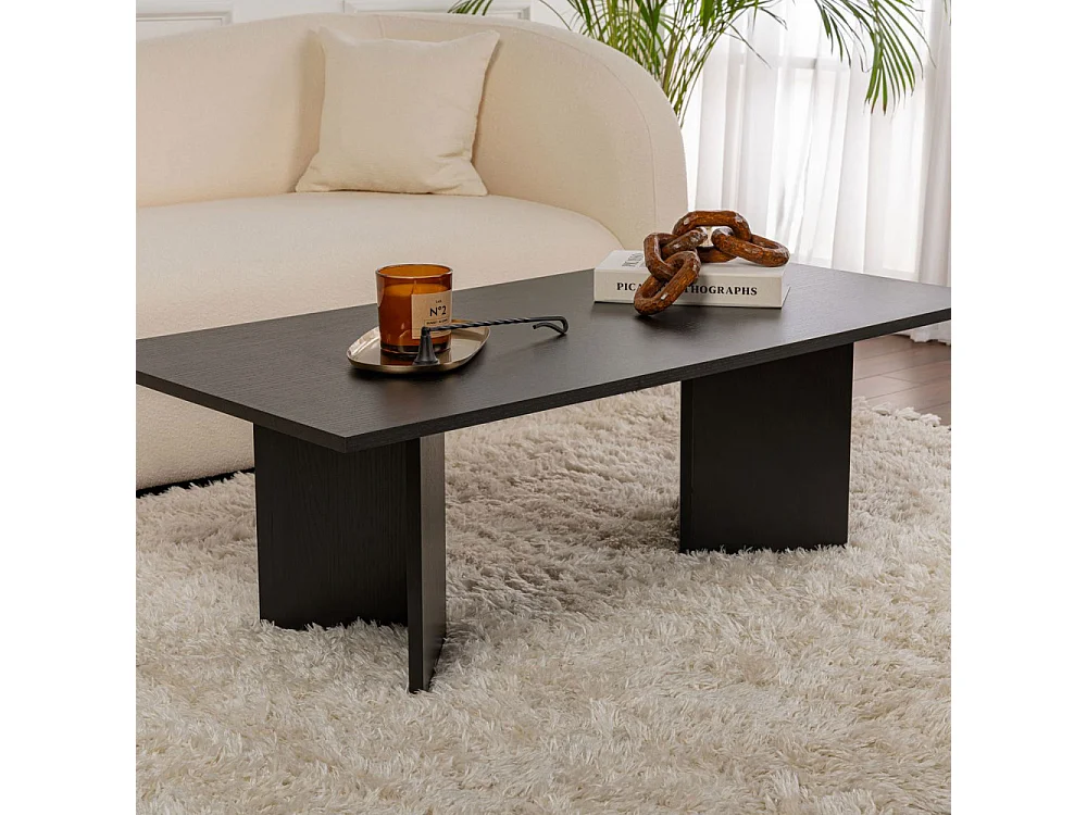 Sam - Table basse en bois 119x60cm - Noir