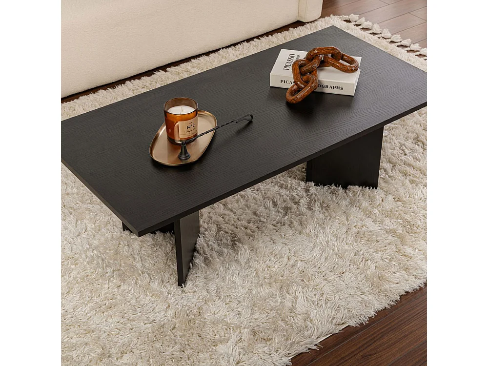 Sam - Table basse en bois 119x60cm - Noir