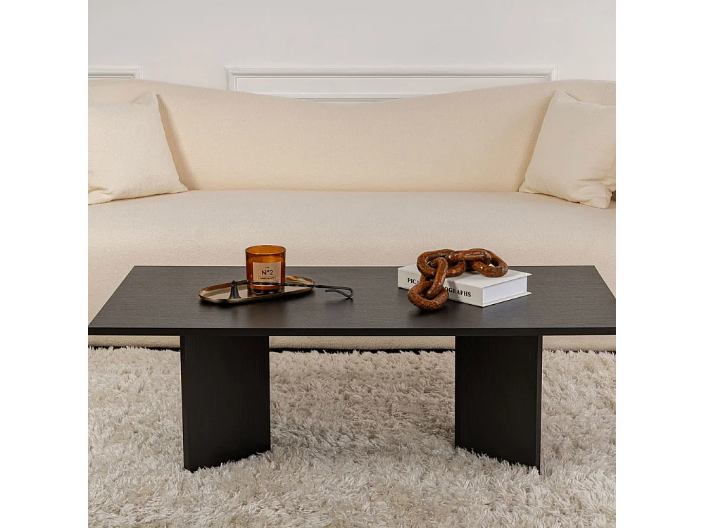 Sam - Table basse en bois 119x60cm - Noir