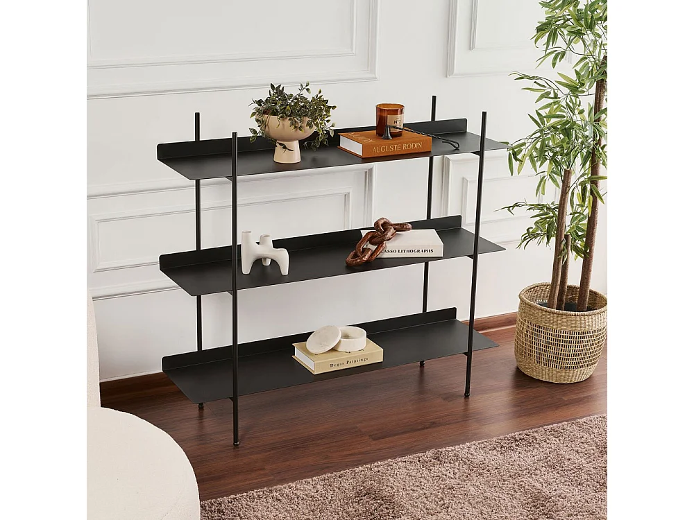 Luno - Étagère en métal L120cm - Noir