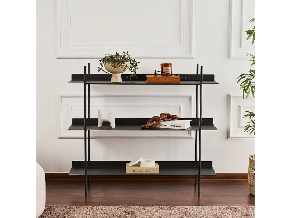 Luno - Étagère en métal L120cm - Noir