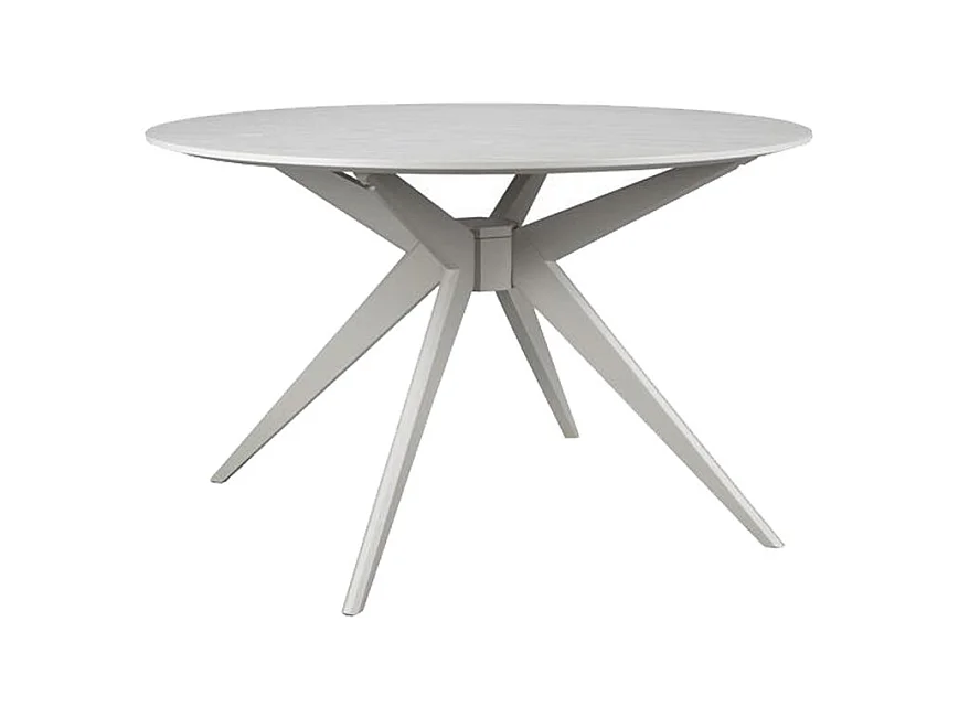 Zeme - Table à manger 4 personnes ronde en bois - Grège