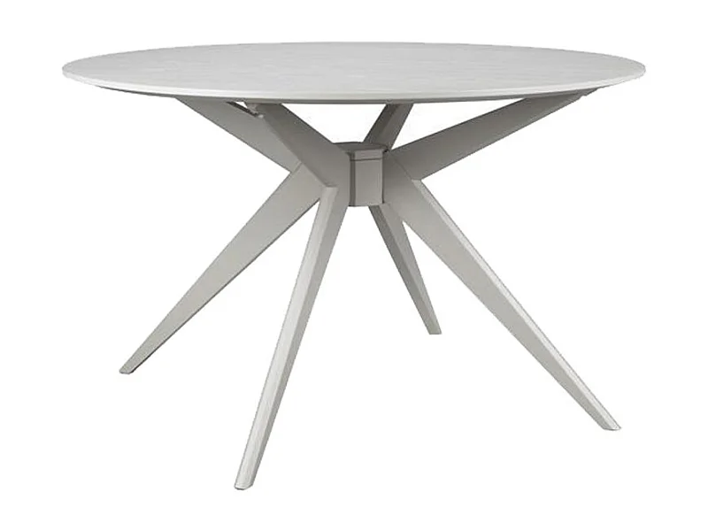 Zeme - Table à manger 4 personnes ronde en bois - Grège