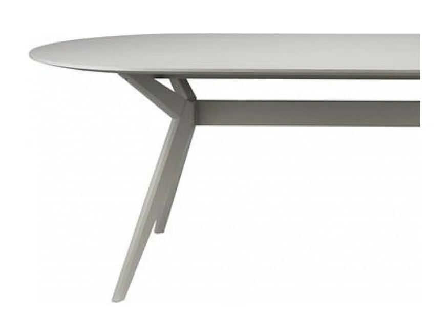 Zeme - Table à manger 6 personnes ovale en bois - Grège