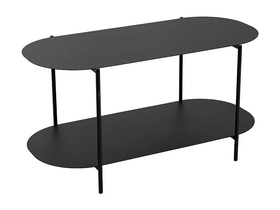 Rilo - Table basse ovale en métal 100x51cm - Noir