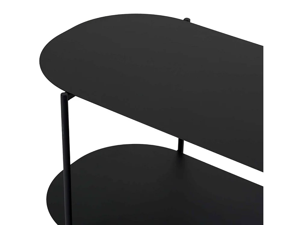 Rilo - Table basse ovale en métal 100x51cm - Noir