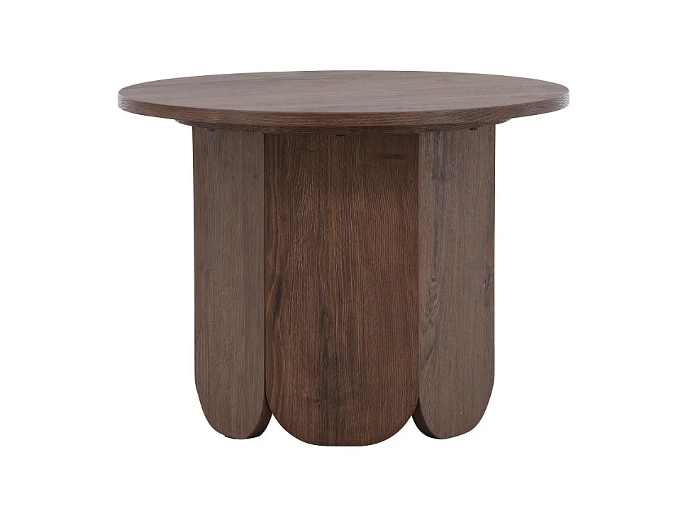 Tekla - Table basse ronde en bois ø60cm - Bois foncé