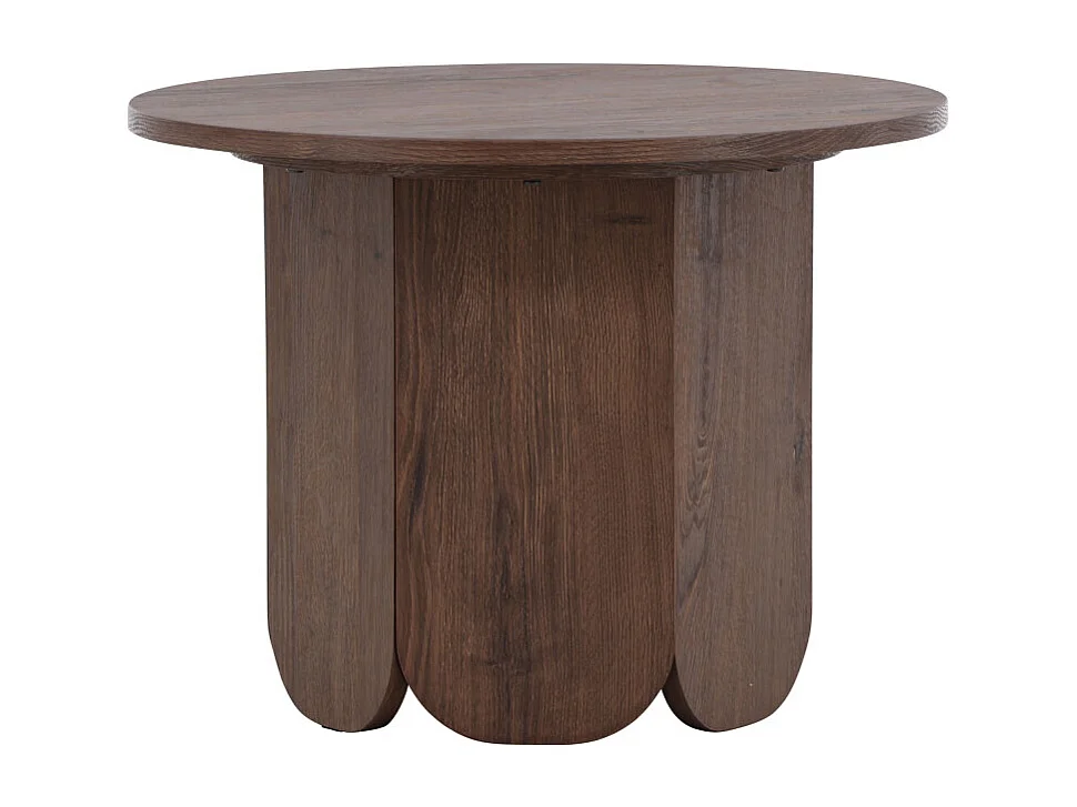 Tekla - Table basse ronde en bois ø60cm - Bois foncé