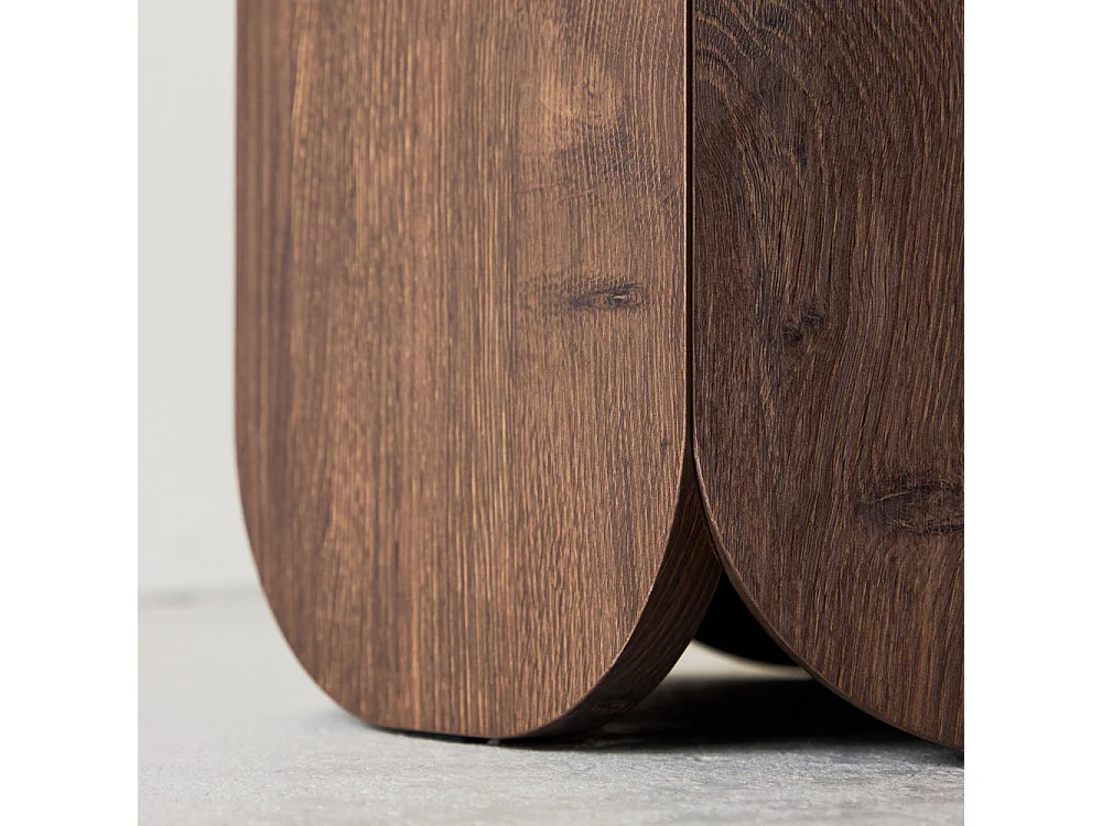 Tekla - Table basse ronde en bois ø60cm - Bois foncé